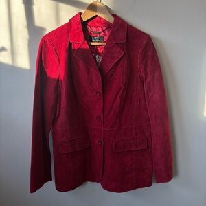 Dennis Basso Red Suede Blazer Jacket NWT